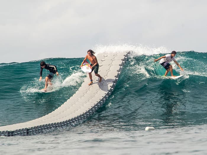 &quot;THE DOCK&quot; A FLOATING DOCK IN THE MIDDLE OF A SURF BREAK