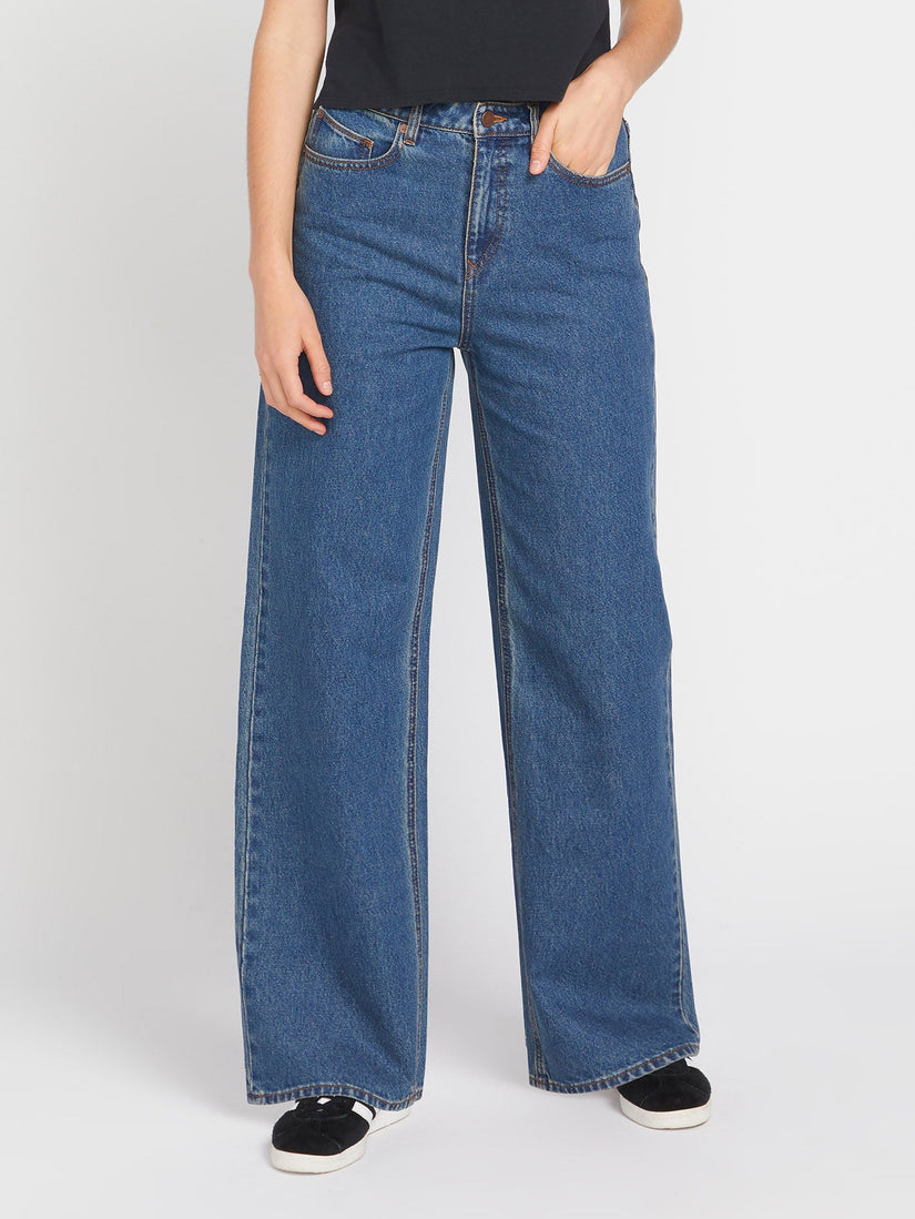 Stoned High Rise Jeans - Indigo Ridge Wash