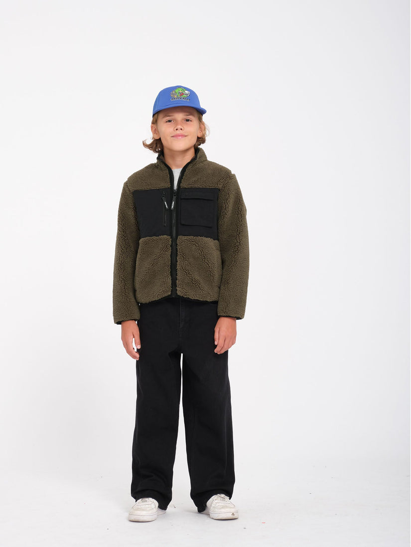 Storm Stone Zip Sherpa Sweatshirt - Wintermoss  - (KINDER)