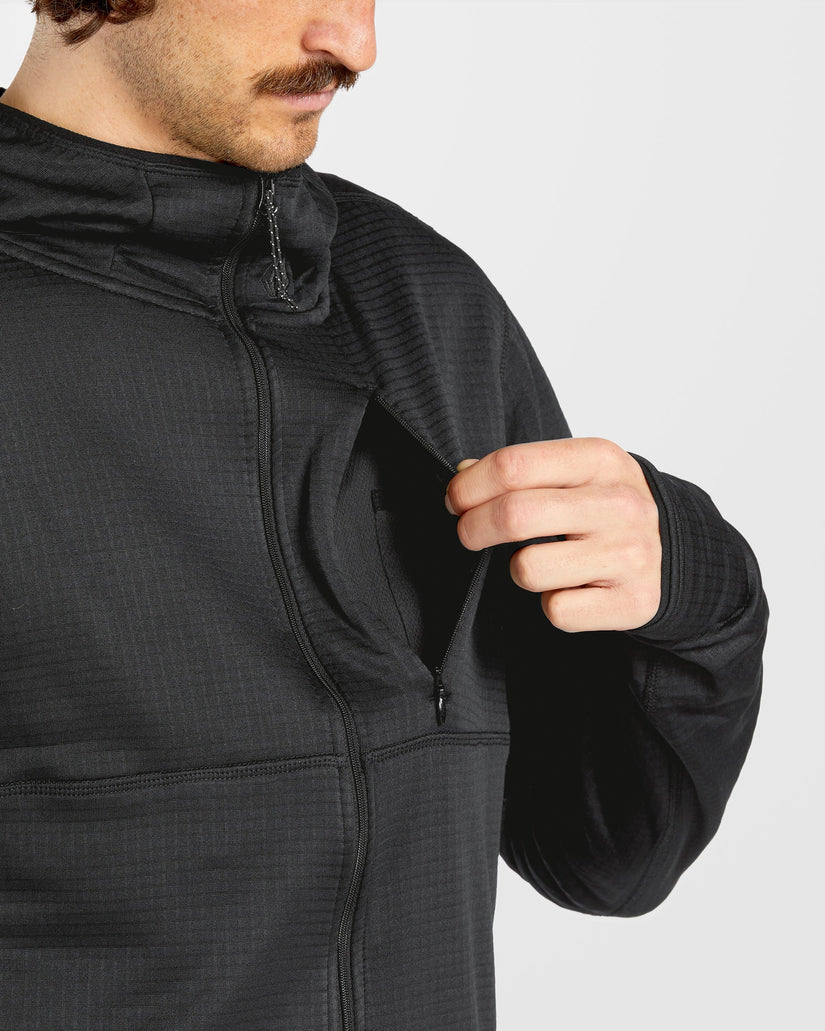 Gridlock Full Zip Kapuzenpullover - Black