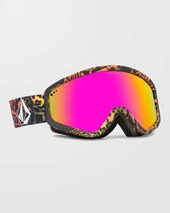 Attunga Acid Leopard Goggle (+Bonus Brillenglas - Rose) - Pink Chrome